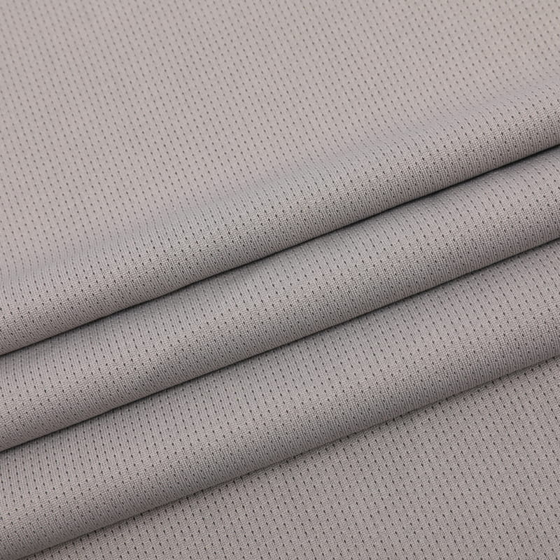 Cationic Heather Grey Eyelet Mesh Fabric